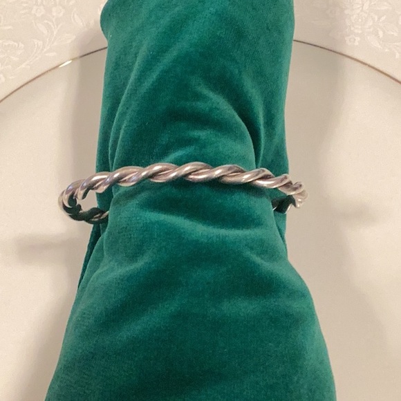 Vintage Navajo Twisted Silver Cuff Bracelet - Picture 3 of 4